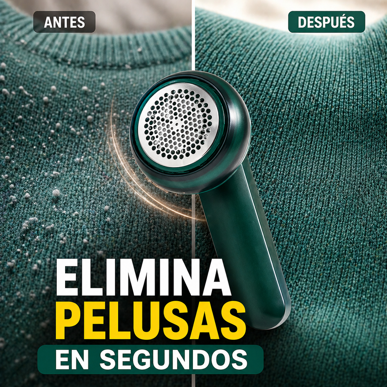 FuzzClean Pro VERDE - Quita Pelusas Eléctrico Portátil