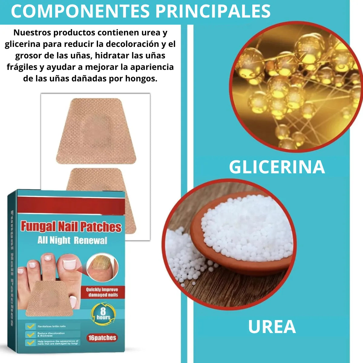 PARCHES ANTIHONGOS PARA UÑAS - ¡Mejora su apariencia en solo días!